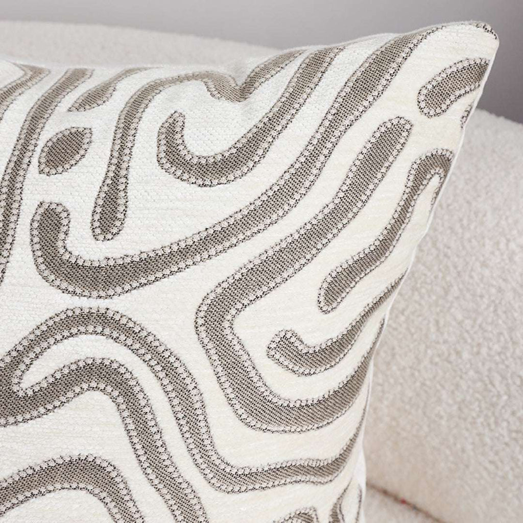 SOGA 2X 50cm Gray White Abstract Swirl Pattern Decorative Throw Pillow $ 140