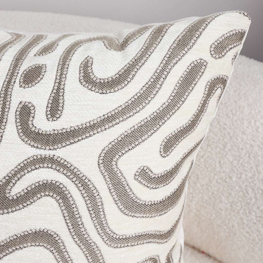 SOGA 2X 50cm Gray White Abstract Swirl Pattern Decorative Throw Pillow $ 140