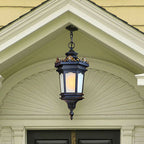 Vintage Lamp 2X 54.5cm Elegant Aluminum & Glass Lantern Chandelier Classic Hanging Light Fixture Antique Style