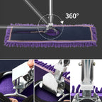 SOGA 90cm Purple Microfiber Flat Mop Floor Cleaning Pads Rotating Dust Remover