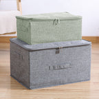 SOGA Green Small Portable Double Zipper Storage Box Moisture Proof Clothes Basket Foldable Home Organiser
