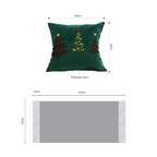 SOGA Christmas Bundle – 2 Green Embroidered Christmas Tree Pillow & Tassel Fringe Knitted Blanket $ 206