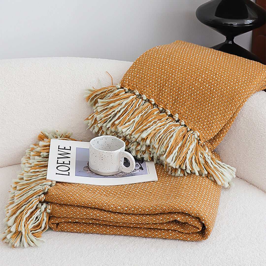 SOGA Mustard Yellow Throw Blanket 127x170cm Soft Acrylic