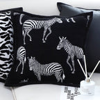 SOGA 50cm Throw Pillow  Black Light Luxury Zebra Square Pillow for Home Decor