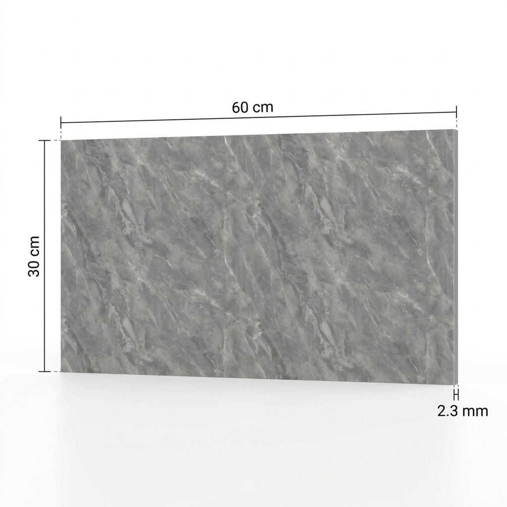SOGA Peel & Stick Floor and Wall Tiles 30 x 60cm 10 Pack Grey Faux Marble