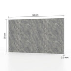 SOGA Peel & Stick Floor and Wall Tiles 30 x 60cm 10 Pack Grey Faux Marble