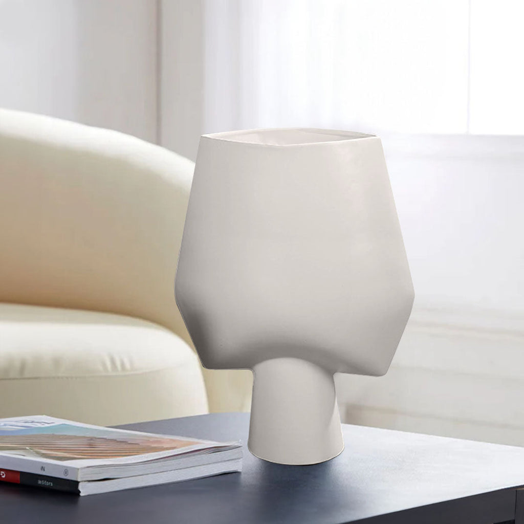 SOGA 33x43cm Ornament Bodhi House Ceramic Handcrafted Modern Abstract Square Vase Home Decor