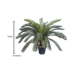 SOGA 2X 155cm Artificial Indoor Cycas Revoluta Cycad Sago Palm Fake Decoration Tree Pot Plant