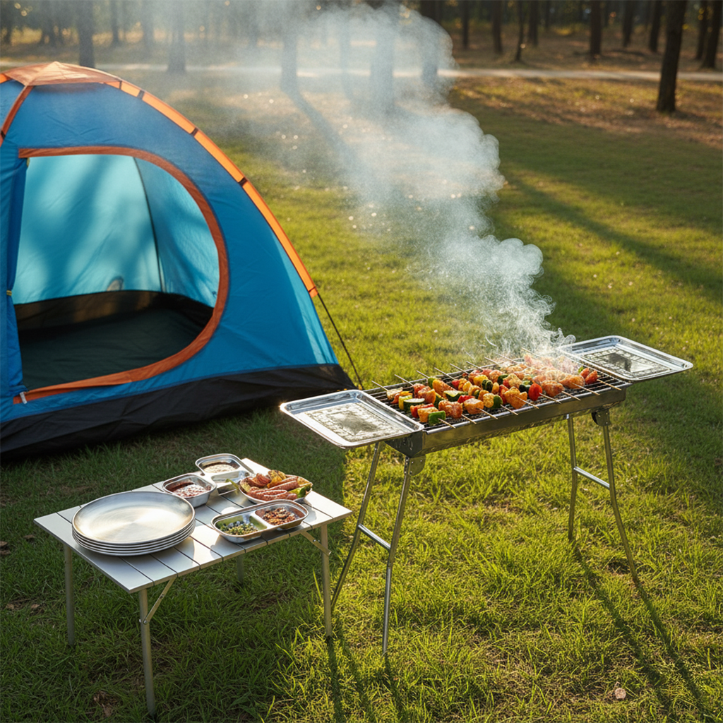 SOGA Kitchenware Bundle – Stainless Steel Skewers Grill, Silver Grilling Plate & Sauce Pan $ 168