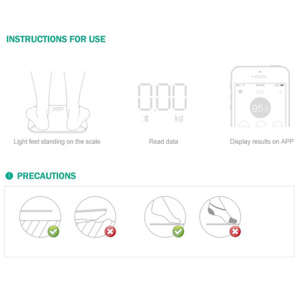 SOGA 2X Wireless Bluetooth Digital Body Fat Scale Bathroom Health Analyser Weight White