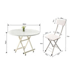 SOGA Home & Living Bundle – White Folding Dining Table & 2 Foldable Chairs for Home Decor $ 0