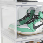 SOGA 2X 5 Tier Transparent Portable Shoe Organiser Sneaker Footwear Folding Plastic Bin Stackable Storage Box with Magnetic Door