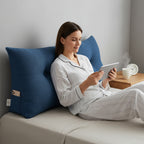 SOGA 100cm Blue Triangular Wedge Bed Pillow Headboard Backrest Bedside Tatami Cushion Home Decor