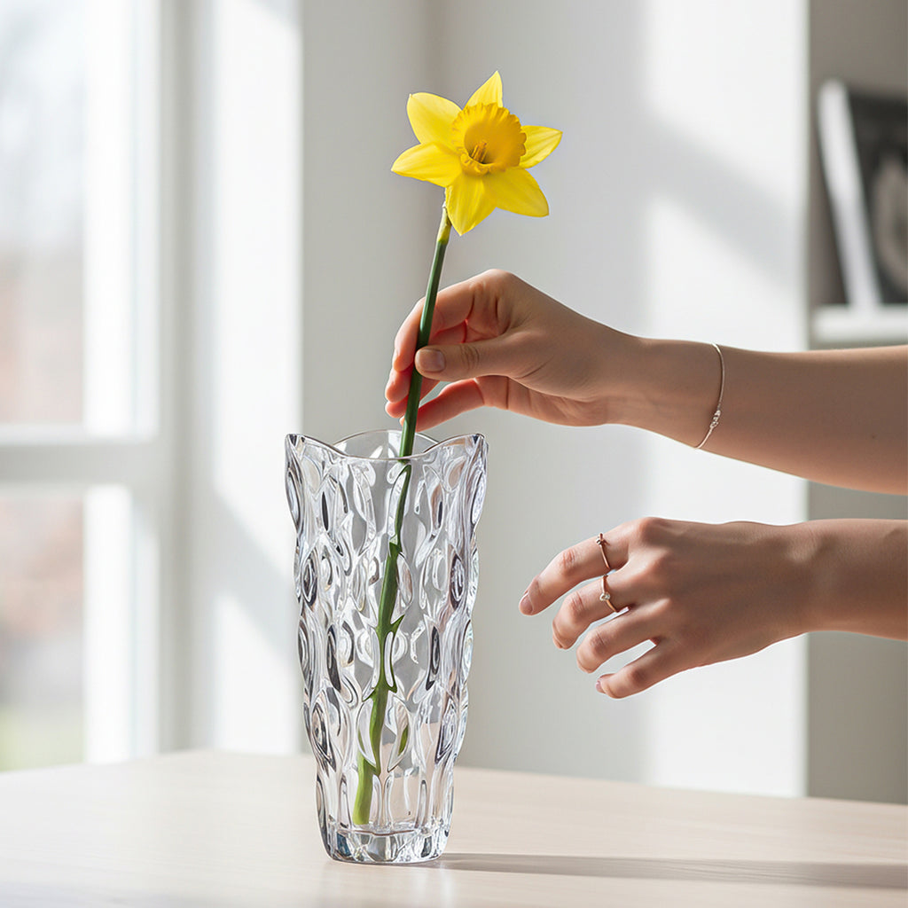 SOGA 30cm Glass Grey Vase Crystal VASE Thick Modern - Home Decor