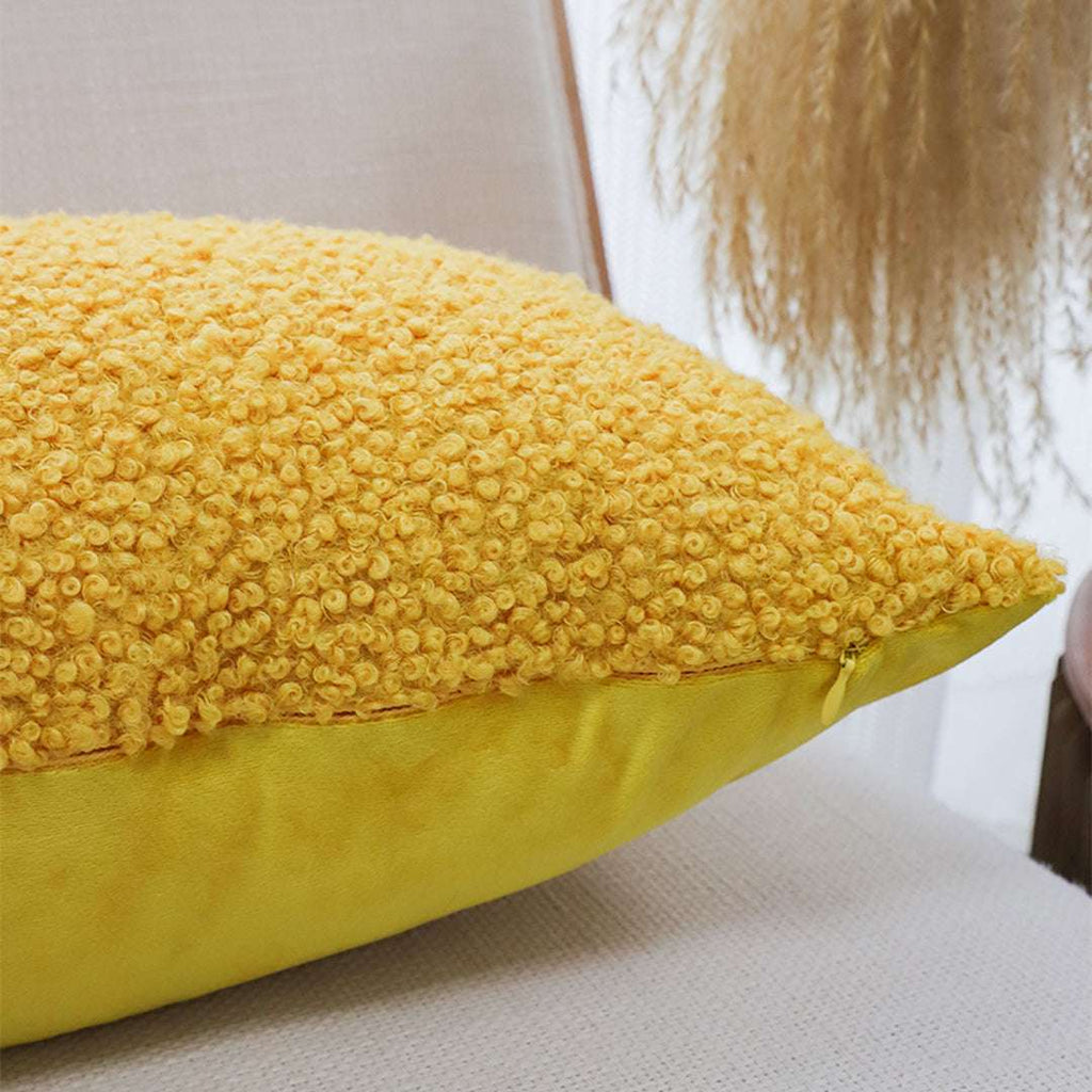 SOGA Boucle Textured Cushion 30x50cm Mustard Yellow Soft Cozy Decorative Throw Pillow $ 61