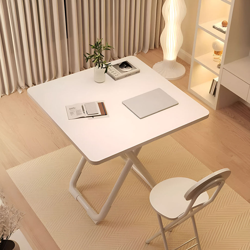 SOGA 80cm White Square Table with White Legs Modern Minimalist Design for Home Decor