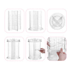 SOGA 360 Degree Rotating Makeup Organiser Cosmetics Holder with 20cm White Rechargeable LED Light  Tabletop Vanity Mirror Set
