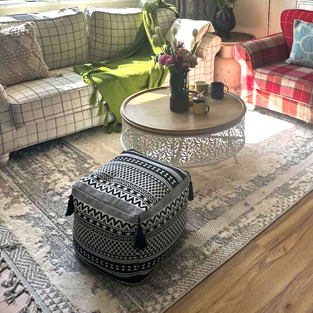 SOGA 42cm Black Premium Polyester Cotton Cushion with EPP Particle Insert Home Decor