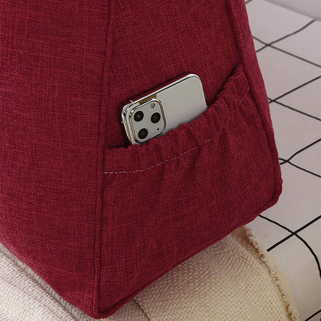 SOGA 120cm Rose Red Triangular Wedge Bed Pillow Headboard Backrest Bedside Tatami Cushion Home Decor