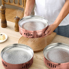 SOGA 26cm Hammered Texture Dry Pot in Rose GoldColor Kitchen Essential