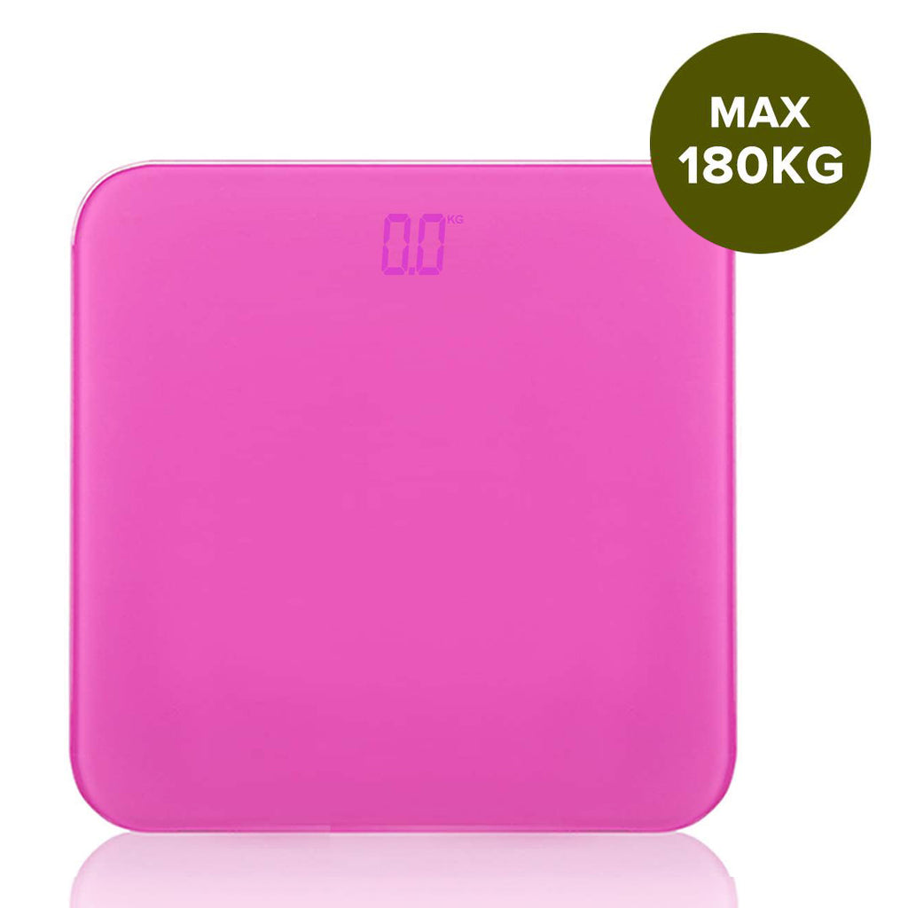 SOGA 180kg Digital Fitness Weight Bathroom Gym Body Glass LCD Electronic Scales Pink