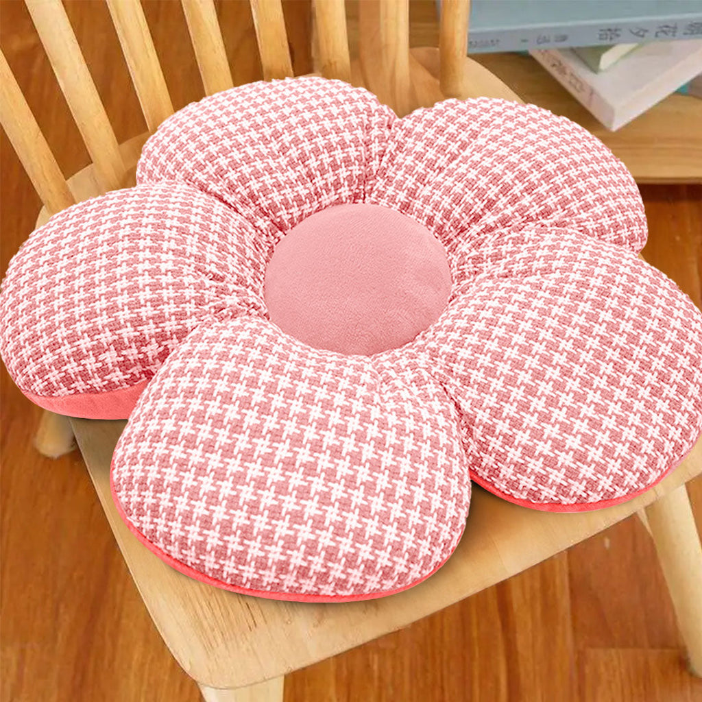 SOGA 2X Pink Flower Cushion Shaped for Floor and Sitting Throw Pillow