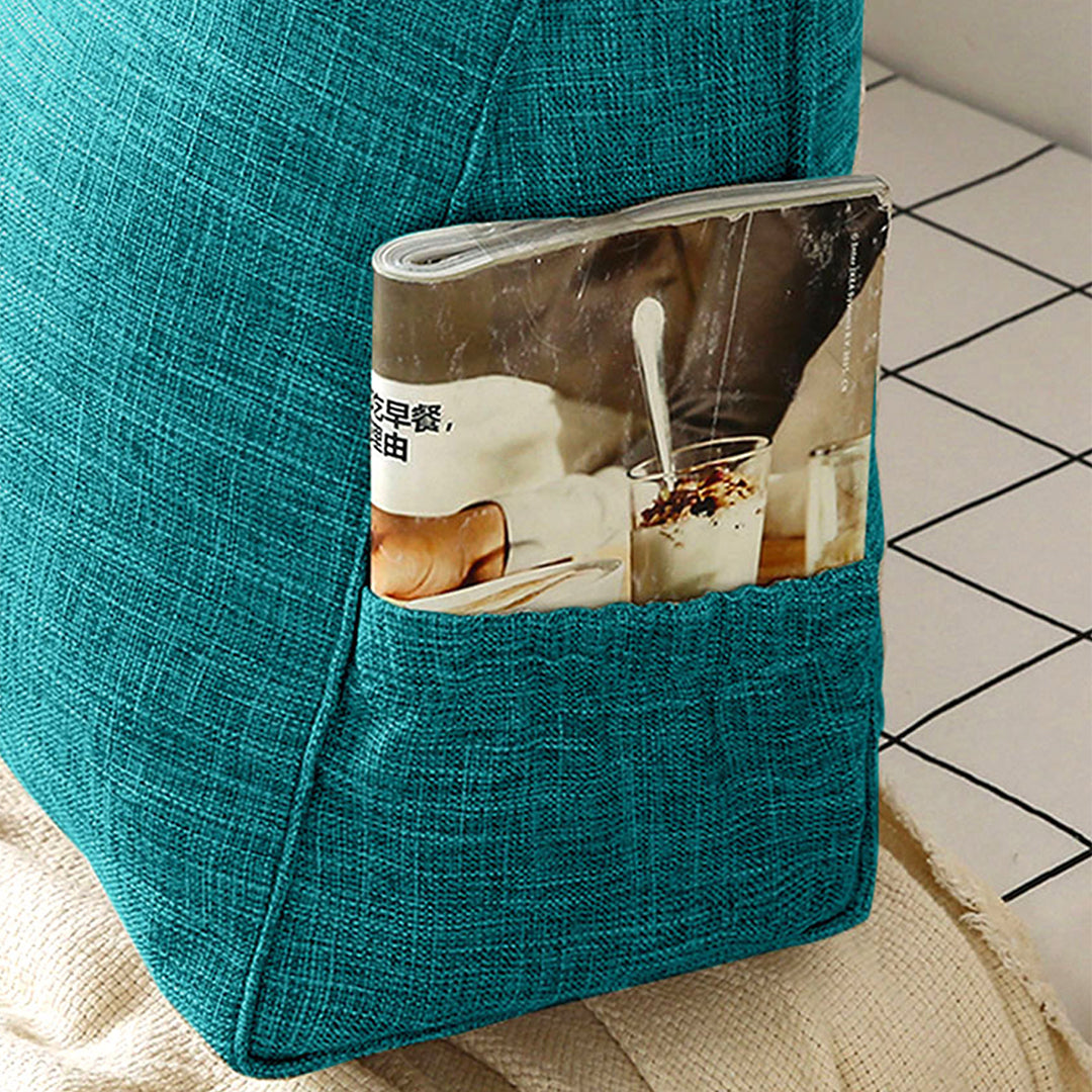 SOGA 2X 100cm Blue Green Triangular Wedge Bed Pillow Headboard Backrest Bedside Tatami Cushion Home Decor