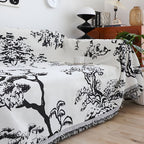 SOGA Two-seater White Sofa Cover Tree Print 180x260cm Polyester