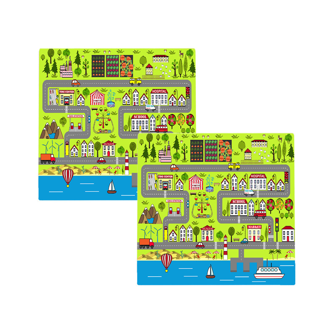 SOGA 2X 120cm Kids Rug Street Map Play Mat Educational Baby Theme Park Area Rugs $ 151.50