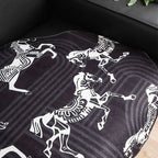 SOGA Two-Seater Black Horse Print 90x180cm Throw Blanket Sofa Cover $ 111