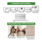 SOGA 50cm Black Wall-Mounted Rectangular Kitchen Spice Storage Organiser Space Saving Condiments Shelf Rack with Hooks