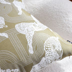 SOGA 50cm Vintage Olive Green White Horse Pattern Throw Pillow