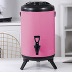 SOGA 2X 12L Stainless Steel Insulated Milk Tea Barrel Hot and Cold Beverage Dispenser Container with Faucet Pink