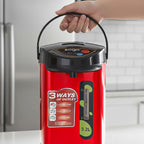 SOGA 3.2L Red Stainless Steel Electric Thermal Pot Dispenser with 3 Dispensing Modes