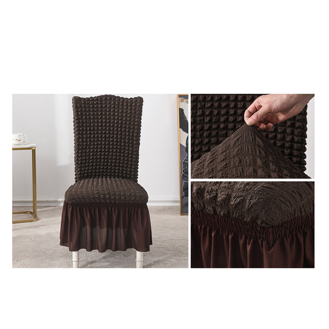 SOGA 2X Coffee Chair Cover Seat Protector with Ruffle Skirt Stretch Slipcover Wedding Party Home Decor