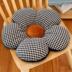 SOGA Black w/ Orange Flower Cushion Shaped for Floor and Sitting Throw Pillow