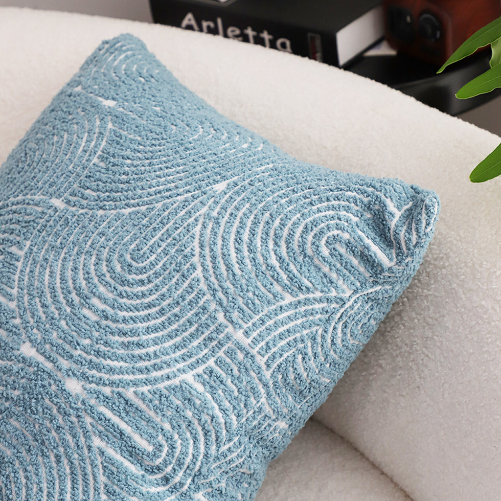 SOGA 2X 50cm Blue Throw Pillow Geometric Indoor and Outdoor Corded for Home Decor