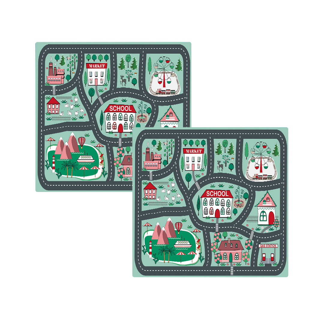 SOGA 2X 120cm Kids Rug Street Map Play Mat Educational Baby Theme Park Area Rugs $ 151.50