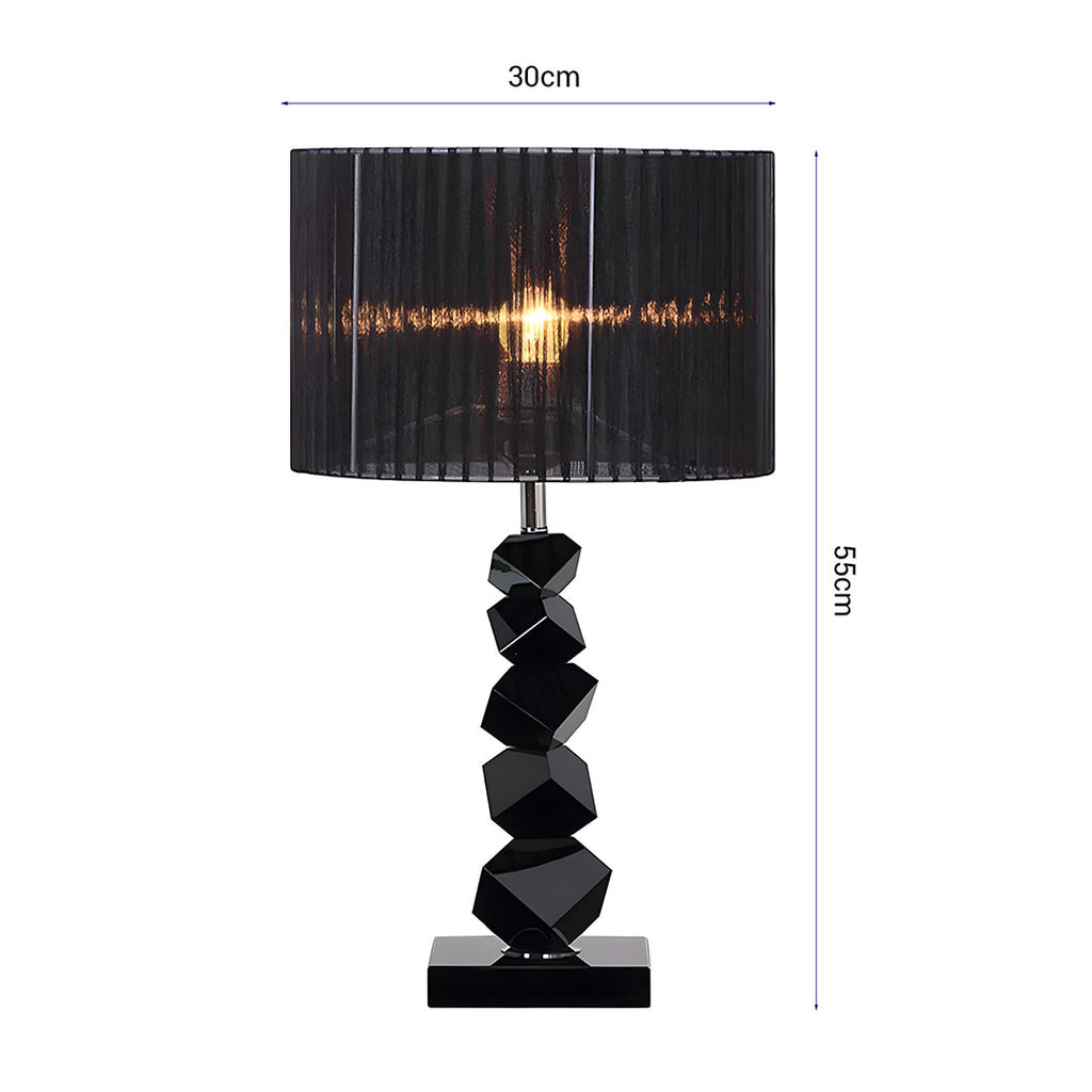 SOGA 2X 55cm Black Table Lamp with Dark Shade LED Desk Lamp
