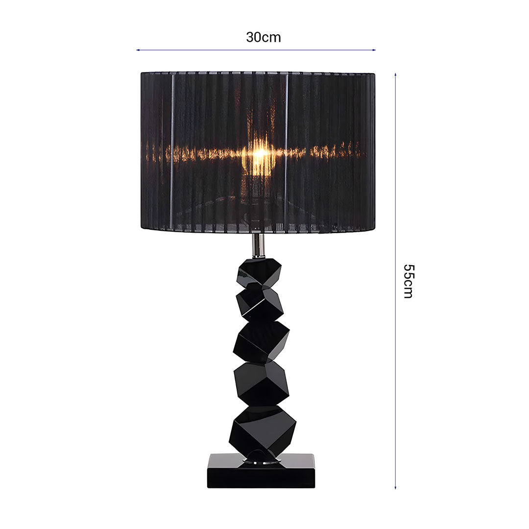 SOGA 2X 55cm Black Table Lamp with Dark Shade LED Desk Lamp