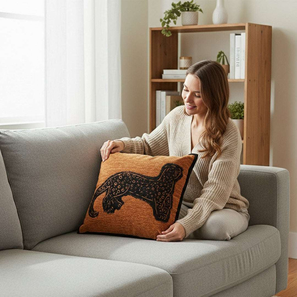 SOGA 2X 45cm Stylish Golden Yellow Black Leopard Pattern Throw Pillow $ 133