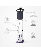 SOGA 2X Garment Steamer Vertical Twin Pole Clothes 1700ml 1800w Professional
