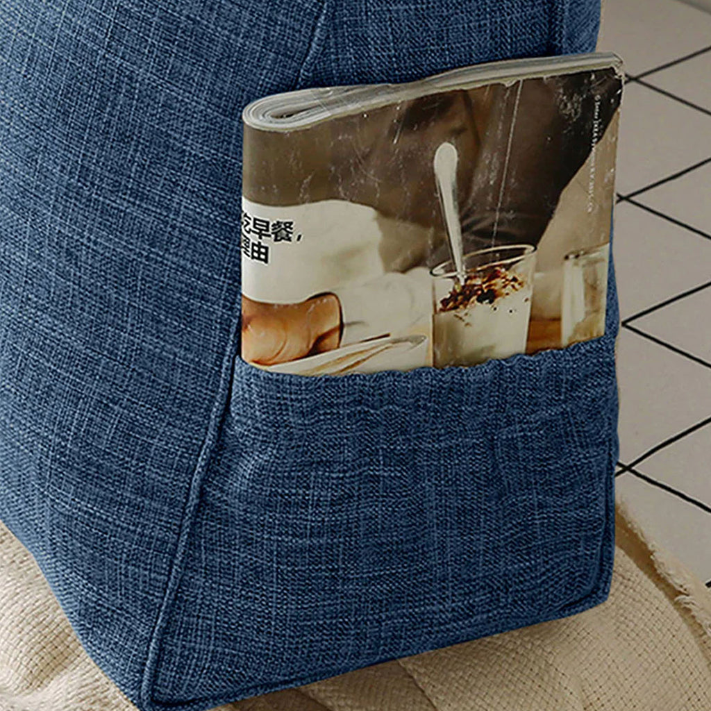 SOGA 120cm Blue Triangular Wedge Bed Pillow Headboard Backrest Bedside Tatami Cushion Home Decor