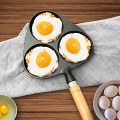 SOGA 3 Mold Cast Iron Breakfast Fried Egg Pancake Omelette Fry Pan