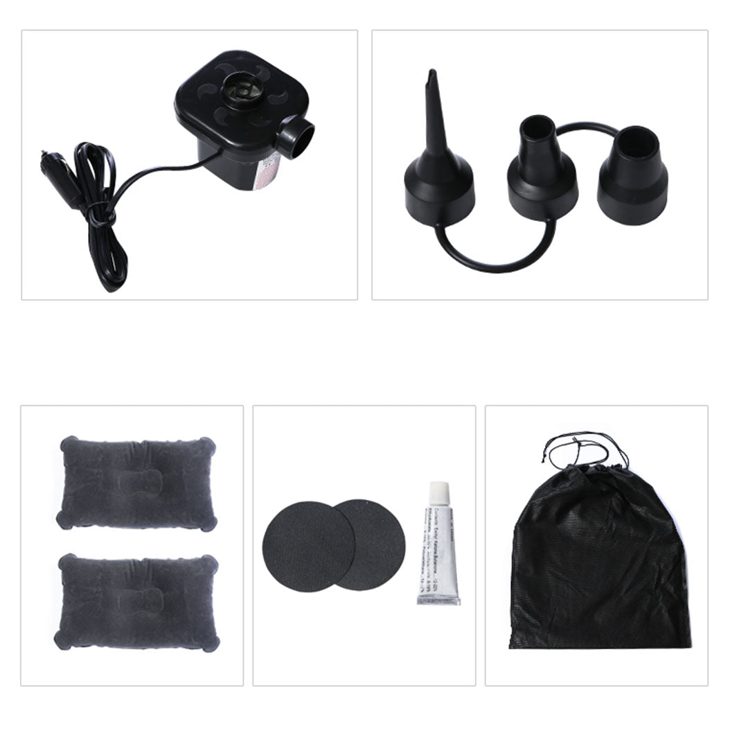 SOGA Grey Inflatable Car Boot Mattress Portable Camping Air Bed Travel Sleeping Essentials