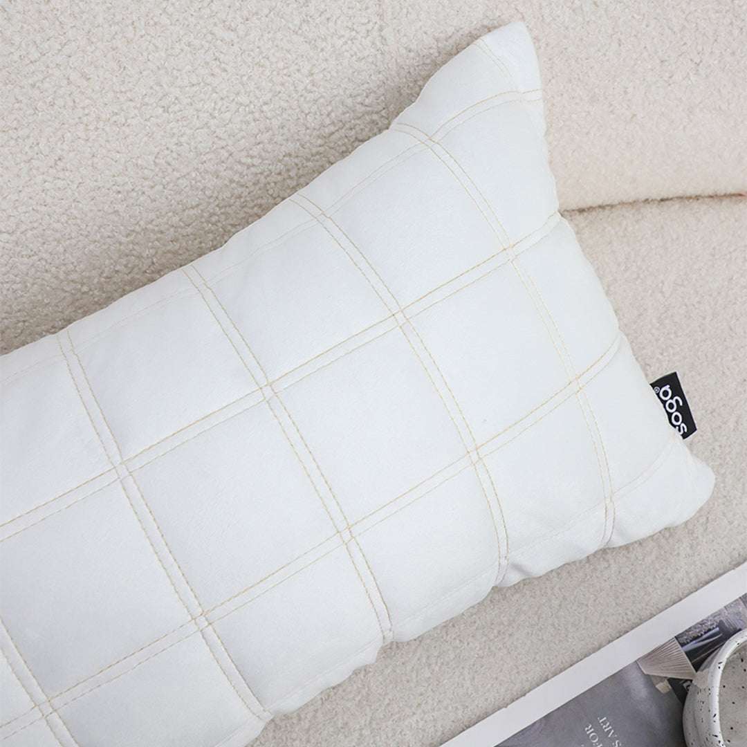 SOGA 30cm White Quilted Grid Pattern Decorative Throw Pillow $ 61