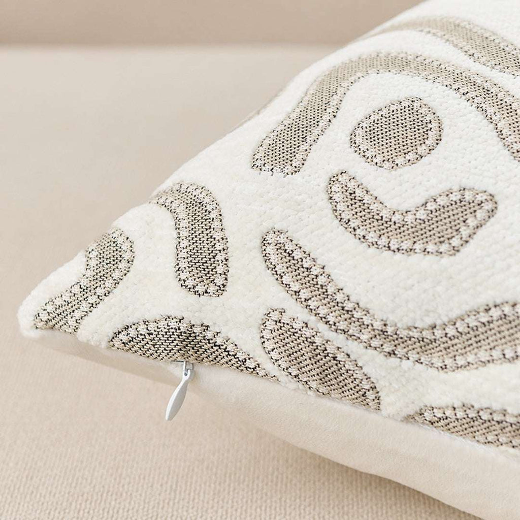 SOGA 2X 50cm Gray White Abstract Swirl Pattern Decorative Throw Pillow $ 140