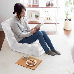 SOGA Floor Recliner Folding Lounge Sofa Futon Couch Folding Chair Cushion White
