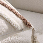 SOGA 2X Boho Tufted Cushion 45cm Tassel White Brown Geometric Decorative Throw Pillow $ 140