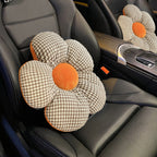 SOGA 2X Orange Flower Cushion Shaped for Floor and Sitting Throw Pillow